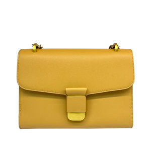 Turmeric Color Leather Satchel with Crossbody Leather Strap Handbag