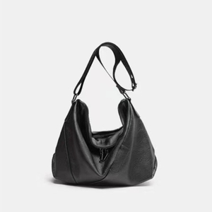  Soft Leather Slouchy Bag Shoulder Purse Black Tote Bag