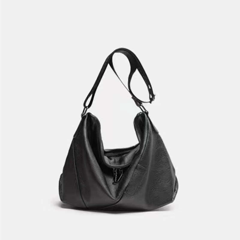  Soft Leather Slouchy Bag Shoulder Purse Black Tote Bag