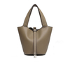 Women's High Quality Genuine Leather Bucket Bag with Lychee Pattern Handbag