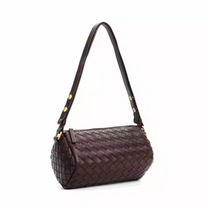 2025 new single shoulder bag niche cowhide diamond crossbody bag female high-end fashion genuine leather woven handbag