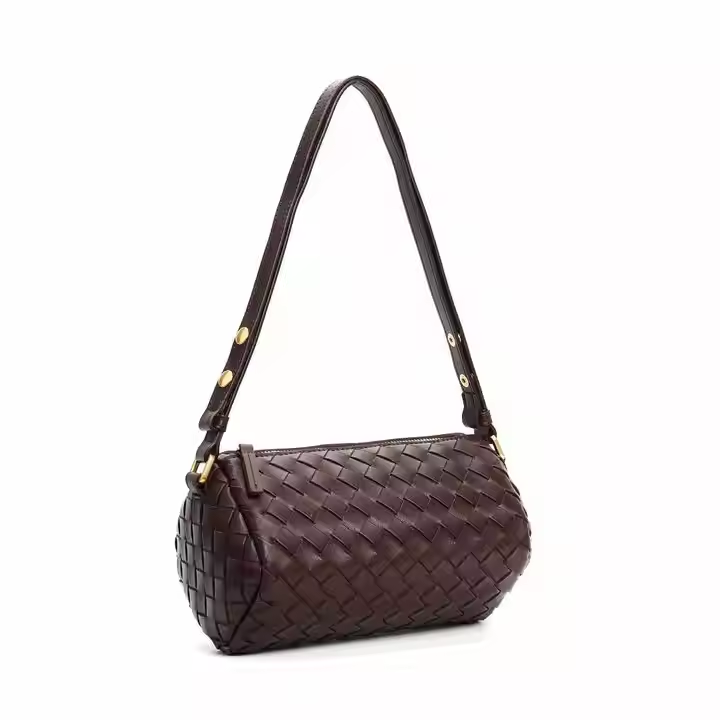 2025 new single shoulder bag niche cowhide diamond crossbody bag female high-end fashion genuine leather woven handbag