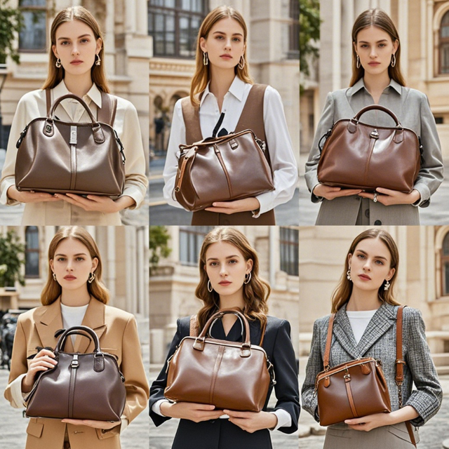 Custom Brown Leather Satchel Crossbody Bag for Wholesale