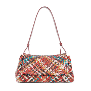  Customization Women's Genuine Leather Woven Shoulder Bag, Women's Crossbody Bag, Colorful Handbag