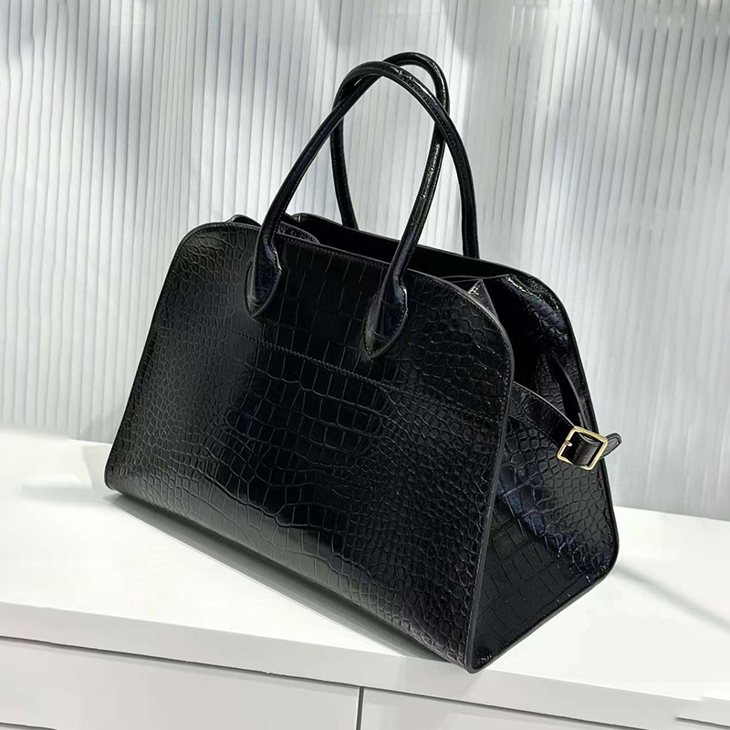 Luxurious Crocodile Texture Solid Black Purse Female Handbag
