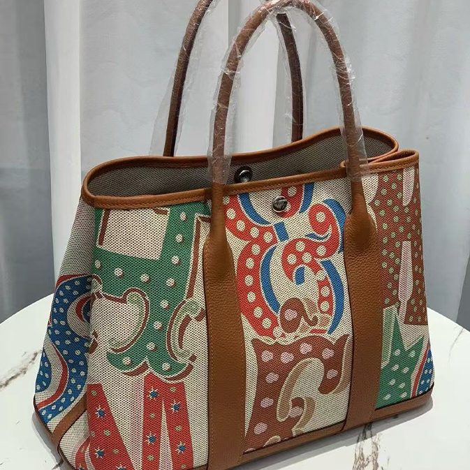 Graffiti Canvas Patchwork Tote Bag Single-Shoulder Crossbody Handbag