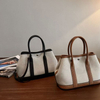 Canvas Tote Bag with Leather Handles Handbag