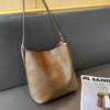 Custom Shoulder Bag Simple Women's Single Crossbody Leather Bucket Bag 