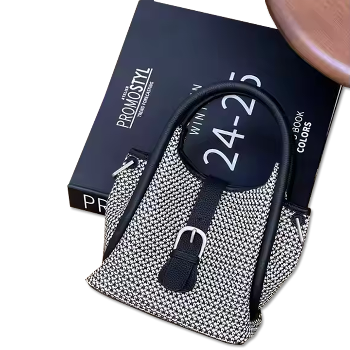Custom Soft Leather Bag Niche Simple Handbag Female Style Two-color Versatile Commuting Middle-aged Mother Bucket Bag