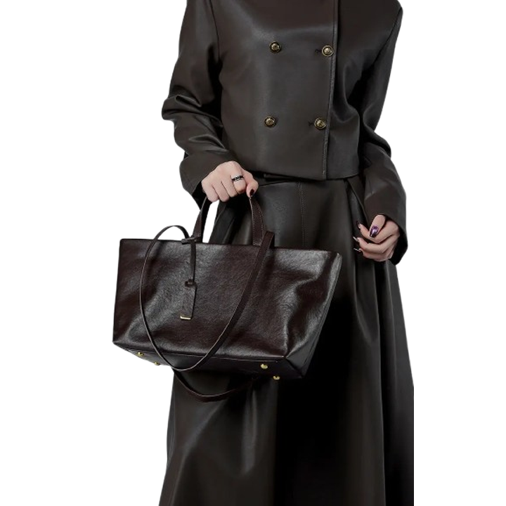Custom Wholesale New Genuine Leather Niche Crossbody Retro Soft Leather Large Capacity Underarm Cross-border Tote Bag