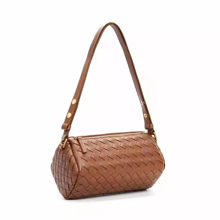 2025 new single shoulder bag niche cowhide diamond crossbody bag female high-end fashion genuine leather woven handbag