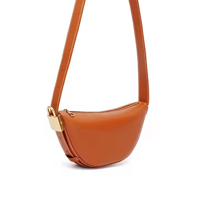 Customizable wholesale Exclusive women brown leather cross-body bag for travel