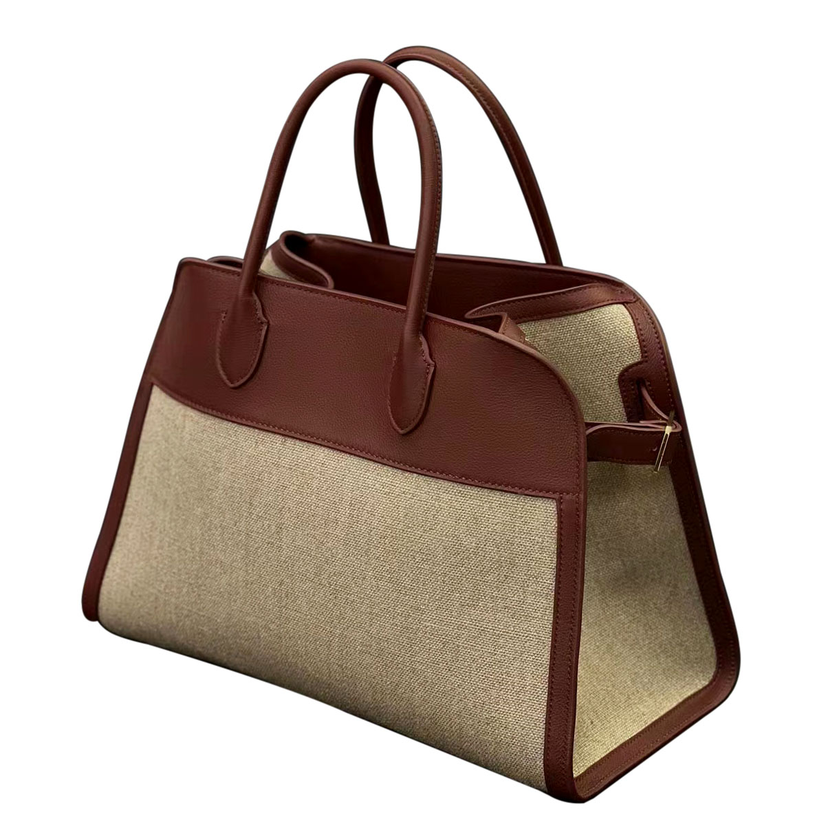Custom High Quality Canvas And Leather Tote Handbag For Women