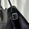 Soft Saddle Top Leather Shoulder Bag Tote Bag in Brown/Black