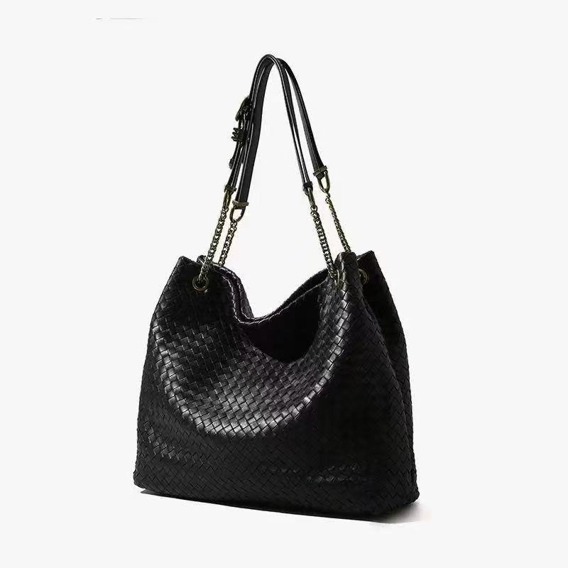 Large Parachute Bag Quality Leather Chain Big Tote Women