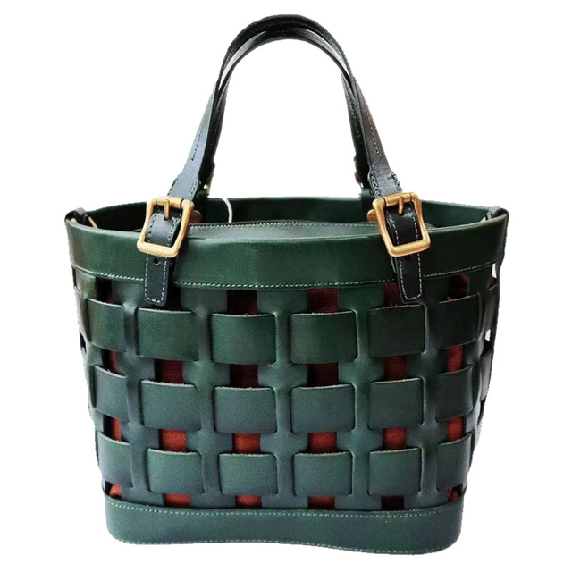 Fashion Shoulder Bag Handwoven Tote Bag Genuine Leather Tote Bag For Women