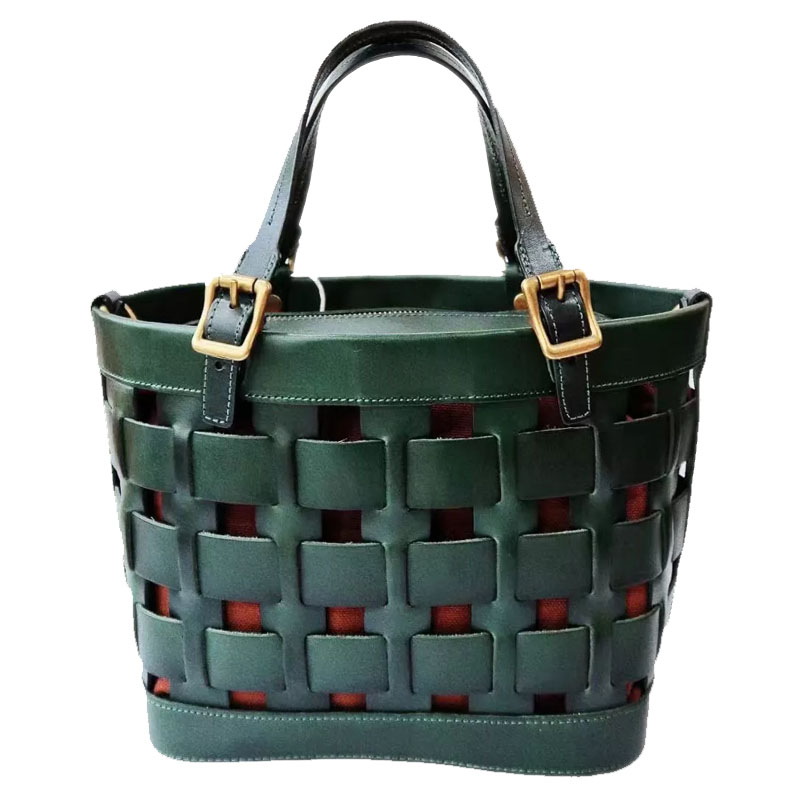 Fashion Shoulder Bag Handwoven Tote Bag Genuine Leather Tote Bag For Women