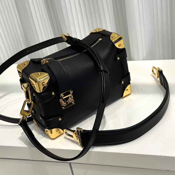 Soft Square Trunk Tote Purse with Crossbody Strap