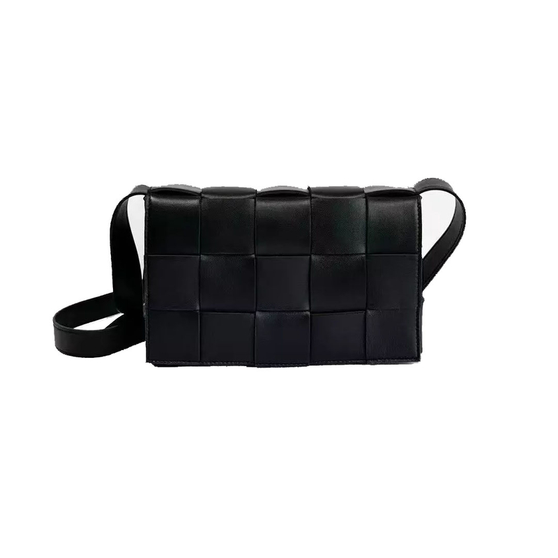 Custom Sheep Leather Medium Cassette Woven Crossbody Bag 