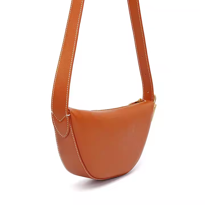 Customizable wholesale Exclusive women brown leather cross-body bag for travel