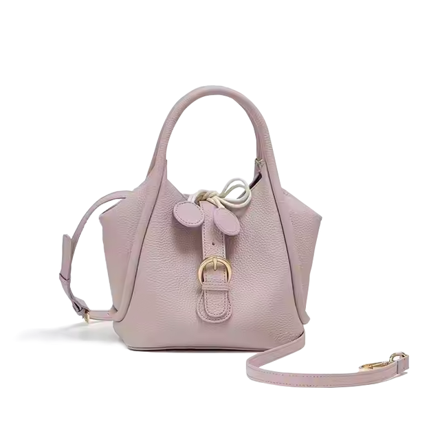 Custom Genuine Leather Basket Bag High-grade Bucket Bag Women's Shoulder Crossbody Handbag Women's Ins Style Commutering Bag