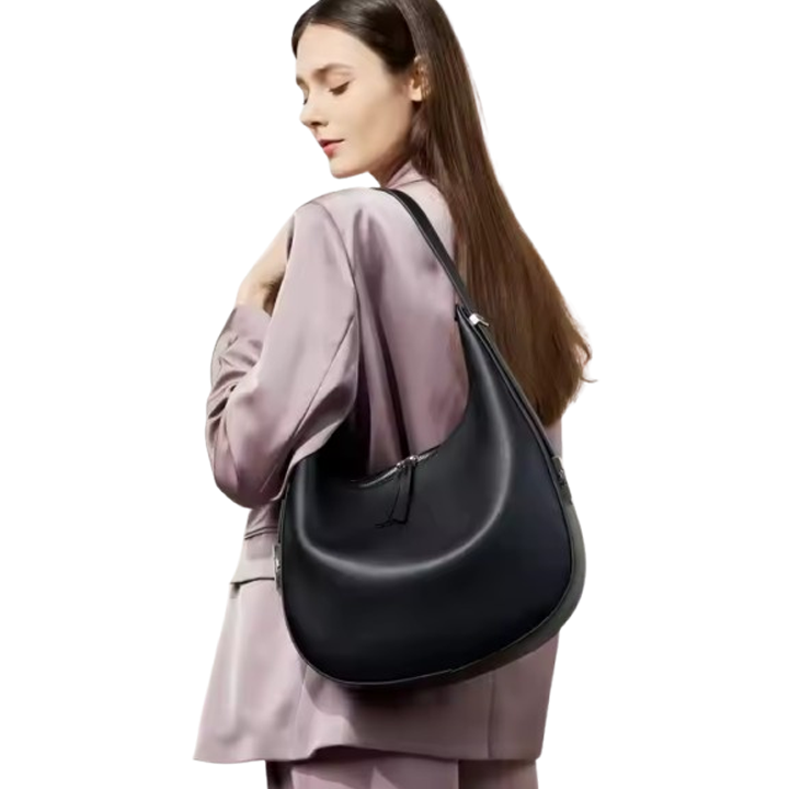 Custom Summer New Niche Design Cowhide Underarm Bag Single Shoulder Bag Handbag Genuine Leather Half Moon Bucket Bag