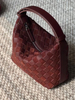 Custom High Quality Ladies Genuine Leather Bordeaux Red Handmade Woven Handbag From China Supplier