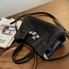 Fashion Multi-colors Metal Lock Tote Bag Genuine Leather Handbags 
