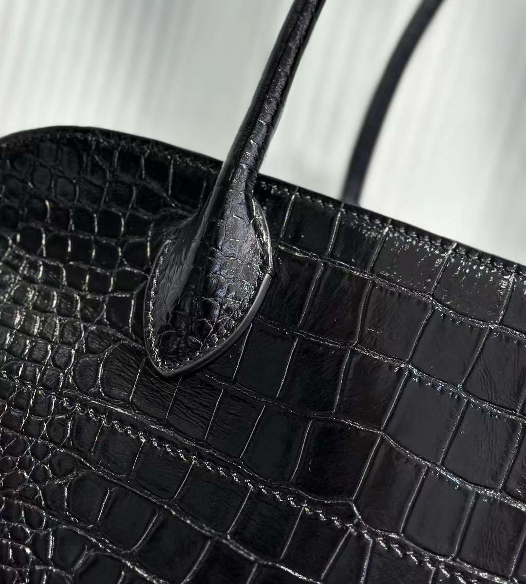 Luxurious Crocodile Texture Solid Black Purse Female Handbag