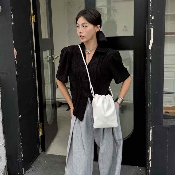 Origami Sling Pouch Soft Genuine Leather Crossbody Bag