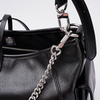 Women's Black Genuine Leather Minimalist Magnetic Tote Bag