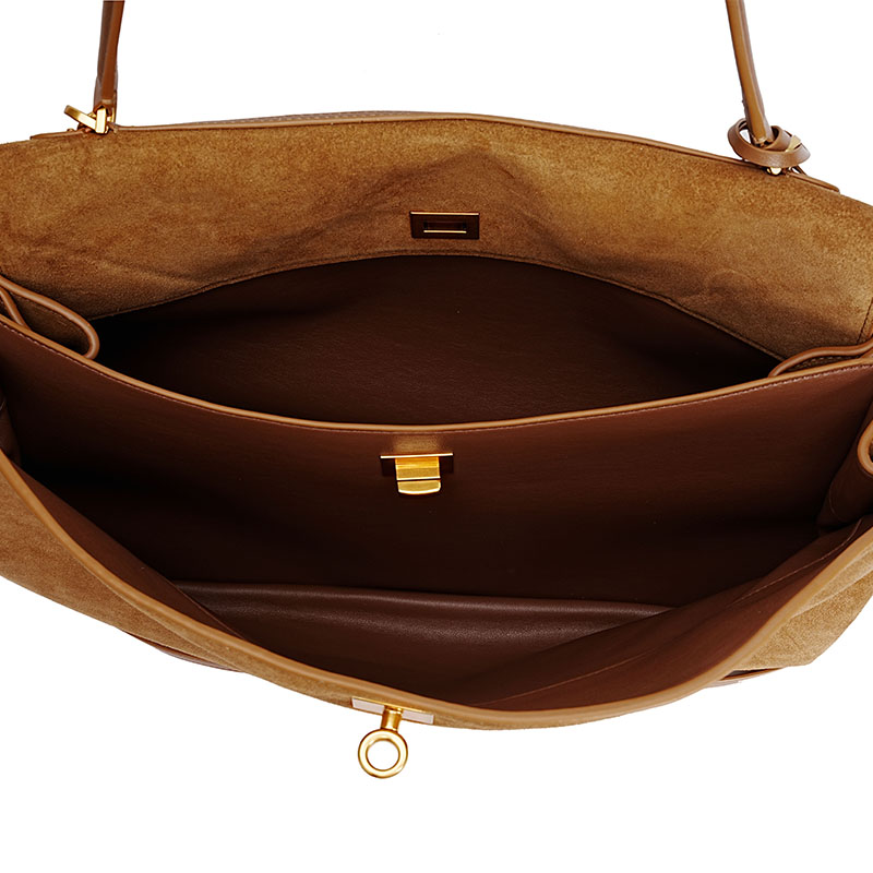 Luxury Women' Bags Genuine Leather Brown Suede Totes Bag