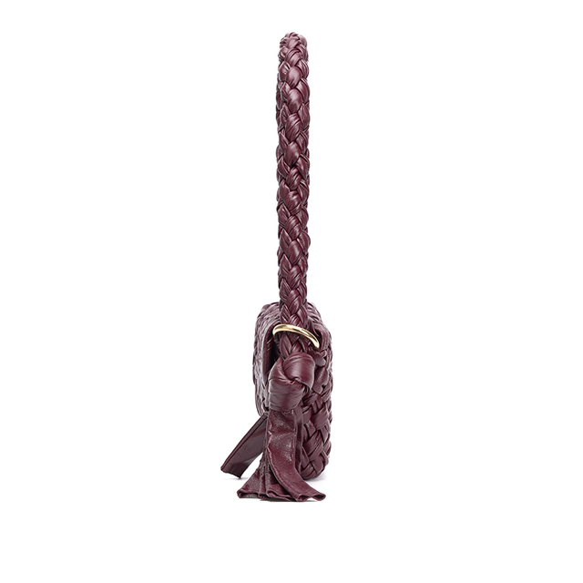 Trendy Claret Woven Leather Bags Shoulder Bag