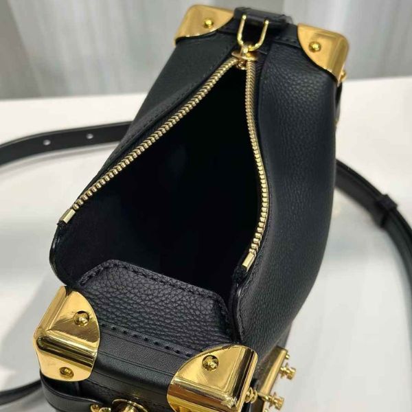 Soft Square Trunk Tote Purse with Crossbody Strap